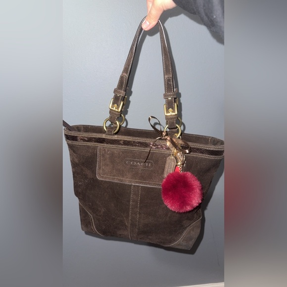Coach Brown Suede Tote Bag RARE! - Picture 1 of 10